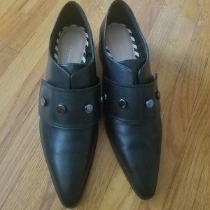 Zara LEATHER POINTED MONK STRAP SHOES